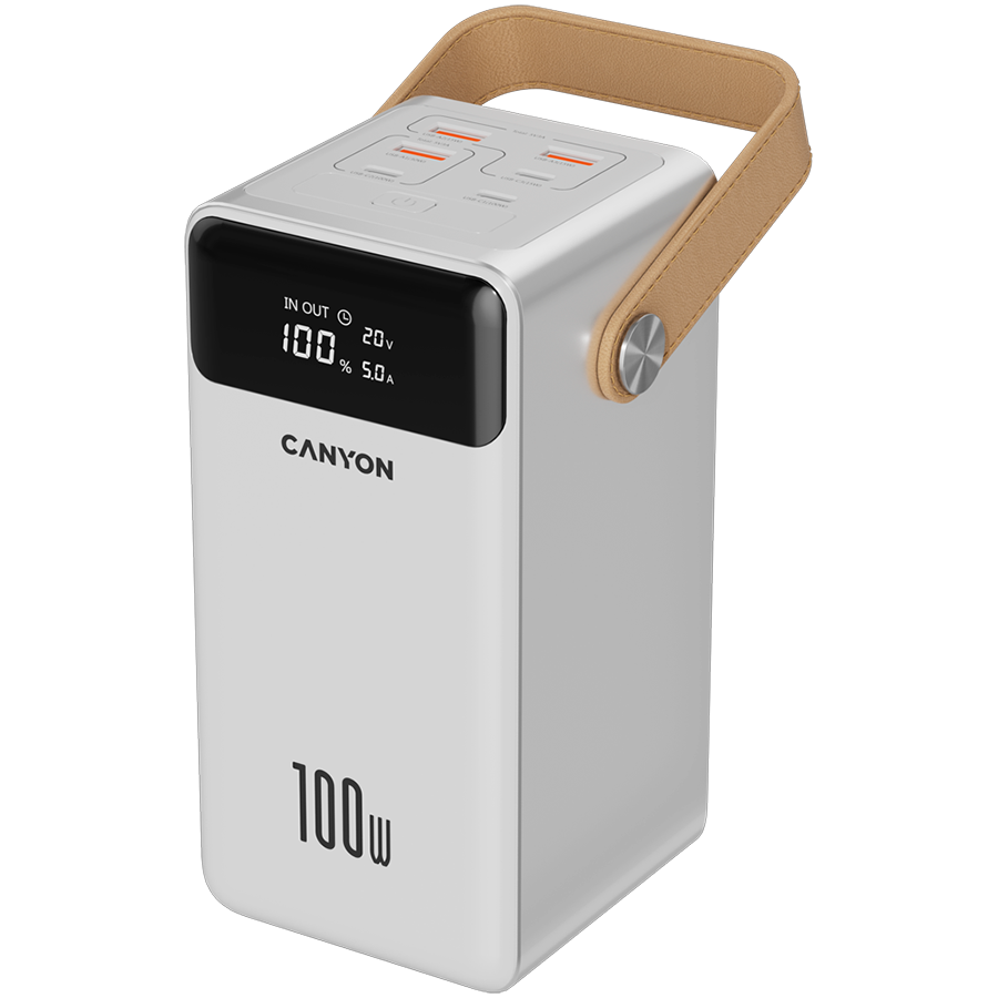 CANYON внешний аккумулятор OnPower 610 металлический 60000 mAh PD100W Белый