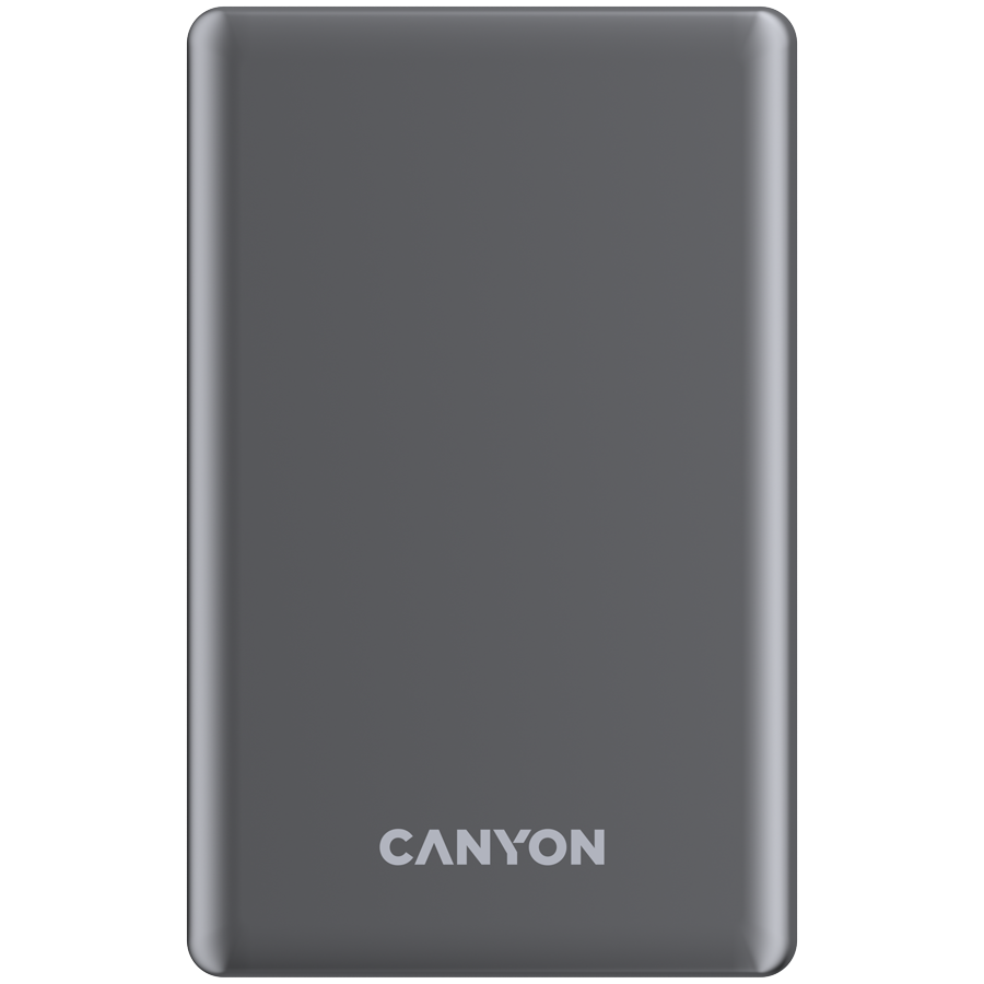 CANYON power bank OnPower 510 slim Magnetic 10000 mAh PD20W Темно-серый