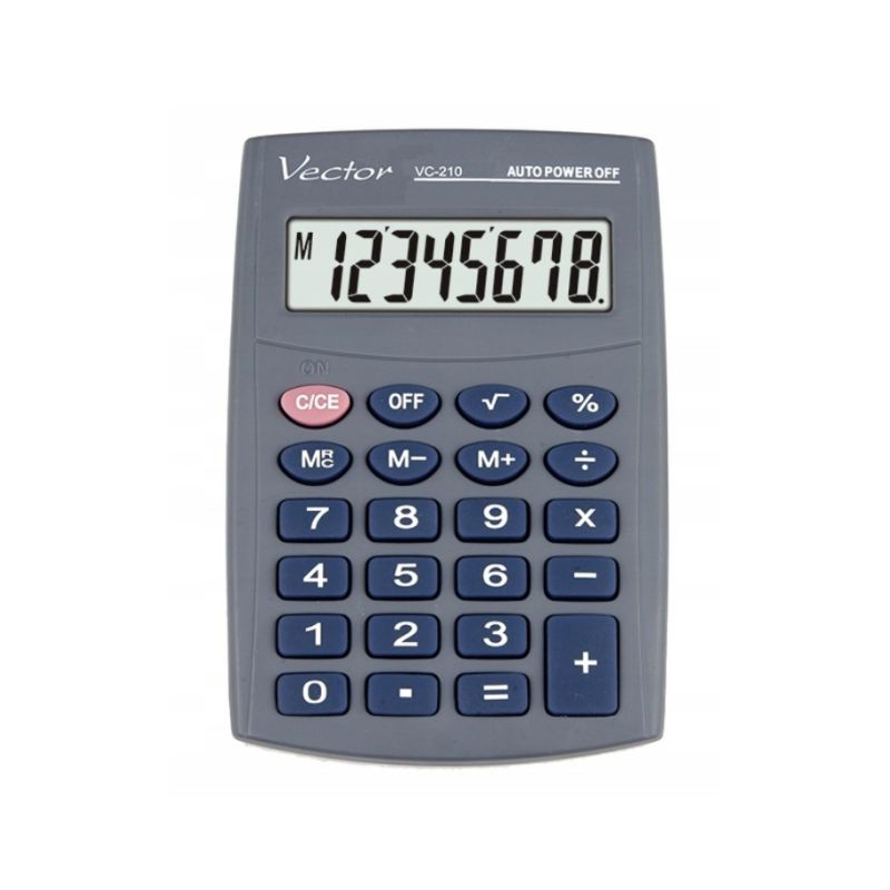 Vector KAV VC-210III Pocket Calculator, 8-digit, 64x98.5mm, gray