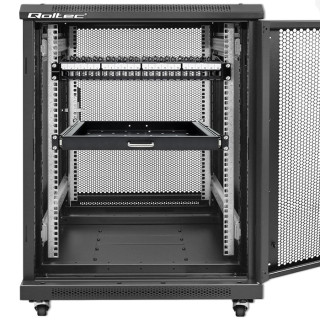 Qoltec Solid steel patch panel for 19'' rack | 24 ports | 1U | UTP | Black