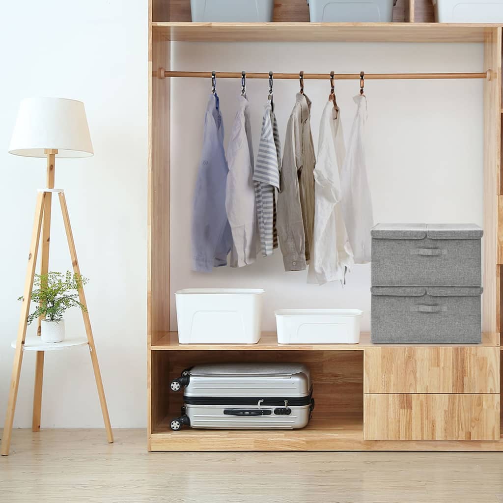 Комплект складных ящиков для хранения, 2 шт, ткань, 50 x 30 x 25 см, серый