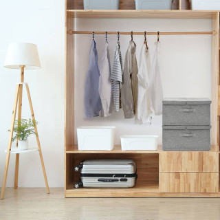 Комплект складных ящиков для хранения, 2 шт, ткань, 50 x 30 x 25 см, серый