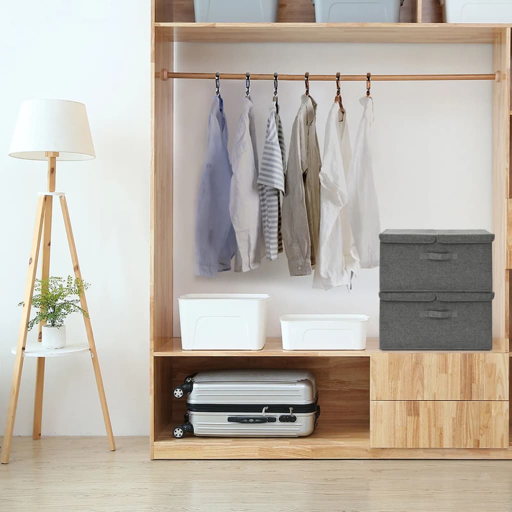 Ящики для хранения 2 шт, ткань, 50 x 30 x 25 см, антрацитовый серый