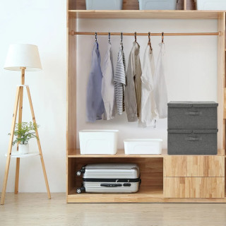 Ящики для хранения 2 шт, ткань, 50 x 30 x 25 см, антрацитовый серый