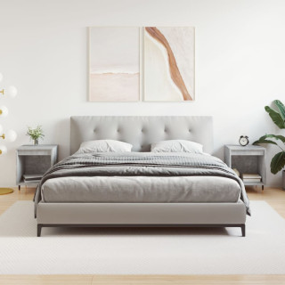 Тумбочки прикроватные 2 шт, бетонно-серые, 40 x 35 x 50 см, искусственное дерево