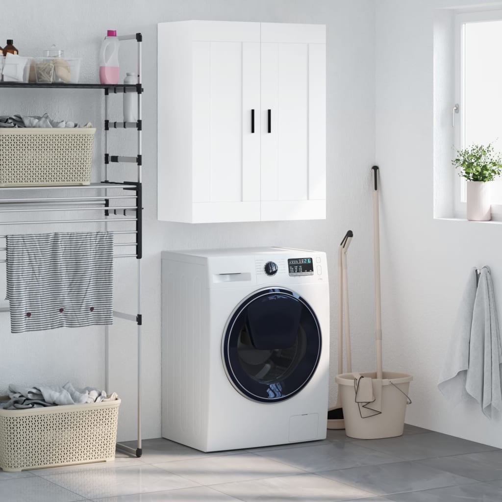 Настенный шкаф, белый, 69,5 x 34 x 90 см, искусственное дерево