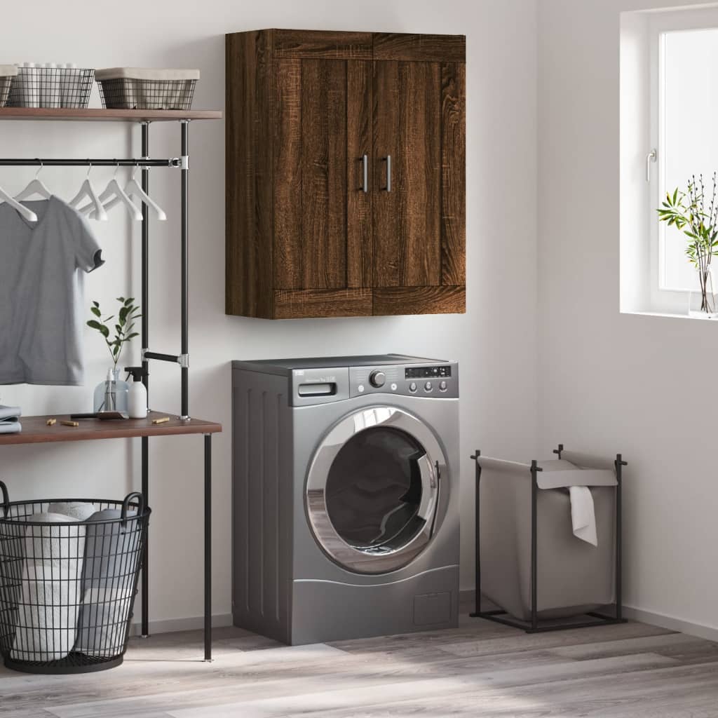 Настенный шкаф, коричневый дуб, 69,5 x 34 x 90 см, искусственное дерево