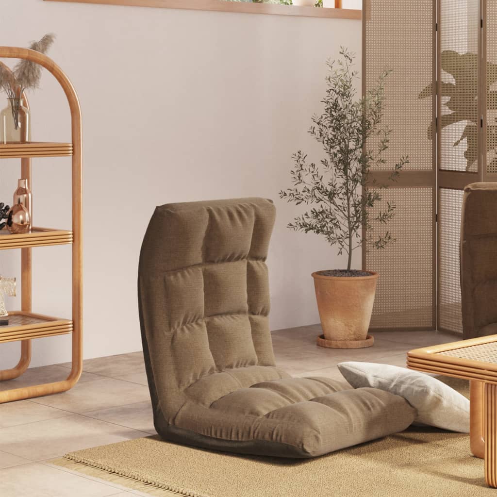 Складное напольное кресло, коричневато-серый, ткань