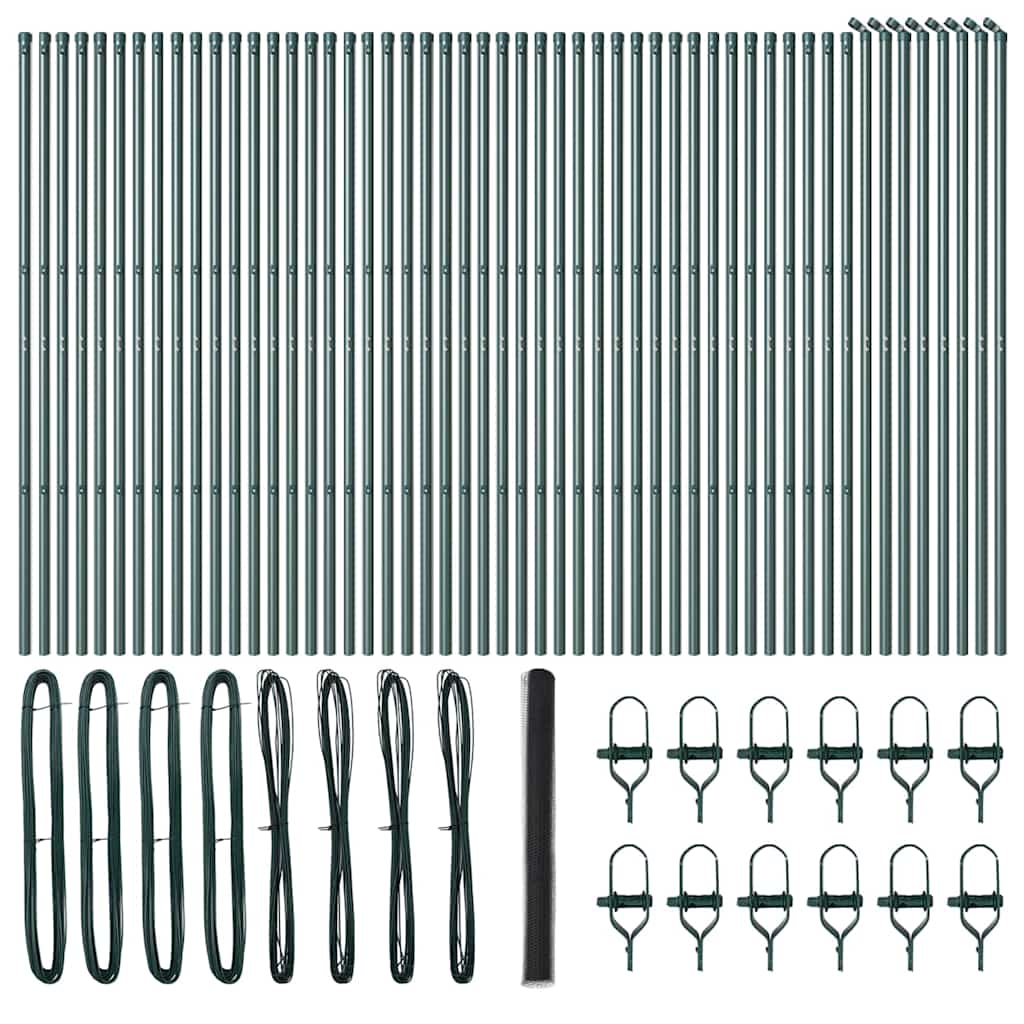 Aed koos postidega Hall 1.5 x 100 m PVC kaetud teras