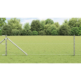 Aed koos postidega Hõbedane 0.6 x 10 m PVC kaetud teras