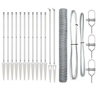 Aed koos postidega Hõbedane 1.2 x 10 m PVC kaetud teras