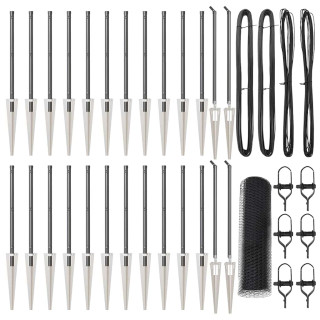 Aed koos postidega Hall 0.6 x 50 m PVC kaetud teras