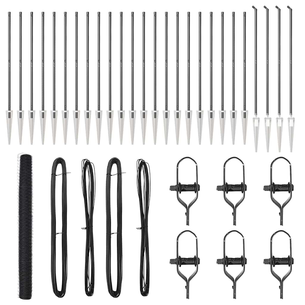 Aed koos postidega Hall 1.6 x 50 m PVC kaetud teras