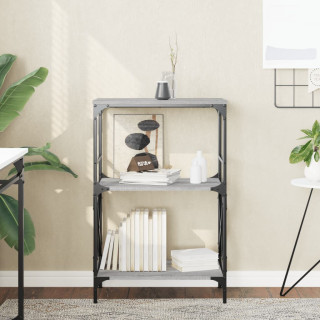 Книжный шкаф с 3 полками, серый дуб Сонома 59x35x90,5 см, искусственное дерево