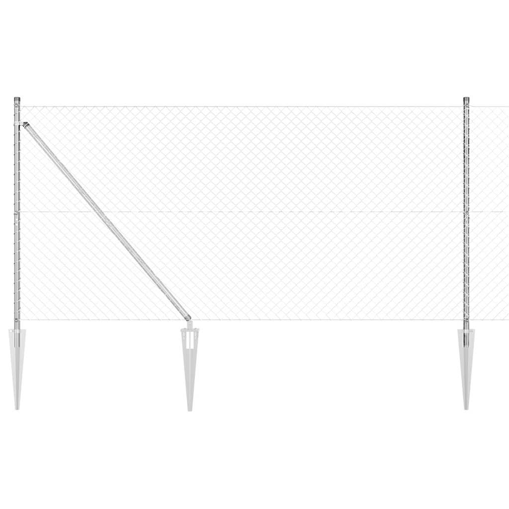 Ahela link aed postidega Hõbedane 1.4 x 10 m Teras