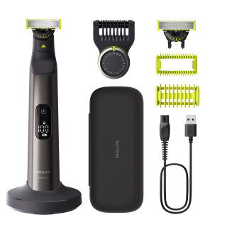 Philips OneBlade Pro Face and Body QP6652/61, 20-length precision comb, Wet and Dry use, LED digital display