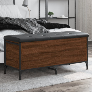 Скамья с местом для хранения, коричневый дуб, 102 x 42 x 45 см, искусственное дерево