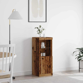 LED-valgustusega kõrge kapp, vanapuit, 41x37x100 cm