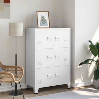 Industriaalne hoiukirst, valge, 75x40x115 cm, metallist