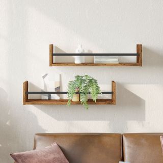 Seina riiulid 2 tk Vanade puit 60x16x14 cm Töödeldud puit