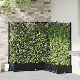 Aia Kast Trellisega 5 tk Must 120x120x125.5 cm