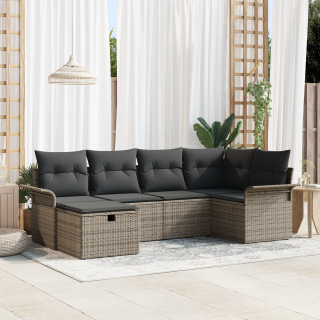 6-osaline Aedsofa Komplekt Padjatega Hall Polü Rattan