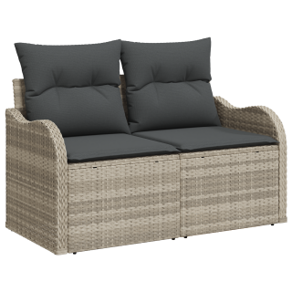 11-osaline aia diivanikomplekt patjadega hall polü rattan