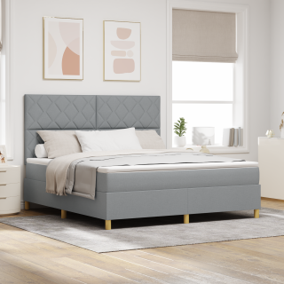 Box Spring voodi madratsiga helehall super king kangas