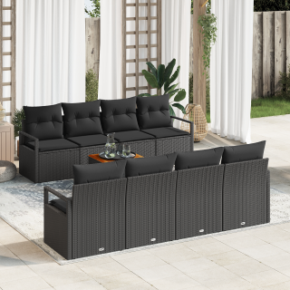 9-osaline aiaksofa komplekt koos padj_with padjades, must, polürotang, akatsia