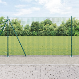 keevitatud traadi aed koos 13 flangitud postiga Roheline 1.5x50 m Teras