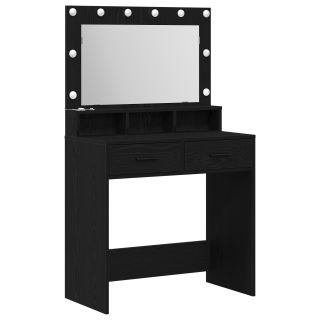 Tualettlaud LED Valgustusega Must Tamme 79x41x135 cm