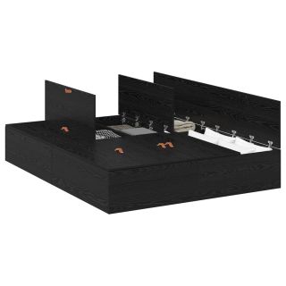 Ladustamisvoodi Raam Must Tamme 135x190 cm