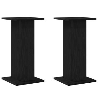 Kõlarite statiivid 2 tk Must tamme 30x30x60 cm Töödeldud puit