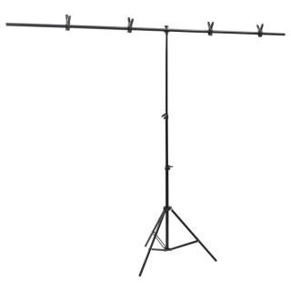 Подставка под фон Т-образная, черная, 201 x 60 x (70–200) см
