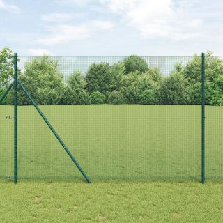 Keevitatud Traadi Aed 13 posti Roheline 1.5x50 m Teras