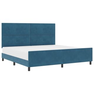 Voodi Raam Tume Sinine 200x200 cm Samet
