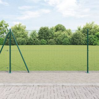 Keevitatud Traadi Aed 7 Pintiga Roheline 1.2x10 m Teras