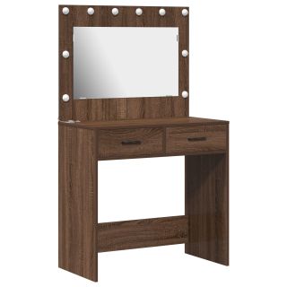 Tualettlaud LED Valgusega Pruun Tamme 78,5x41x135 cm