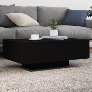 kohvilaud LED-tuledega, must, 85 x 55 x 31 cm