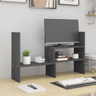 подставка под монитор, серая, (39-72) x 17 x 43 см, сосна