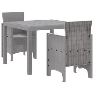 3-osaline Aia Söögikomplekt Heledat Halli Polü Rattan