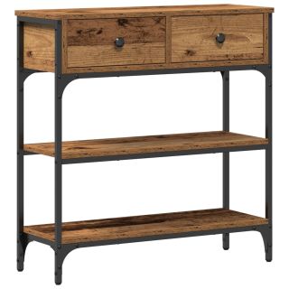 Konsoollaud Vana Puit 72,5x25x75 cm Tehniline Puit ja Teras