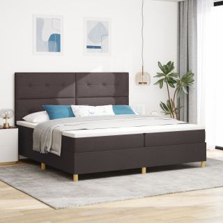 Karpvedru voodi madratsiga Tumepruun 200x200 cm Kangas