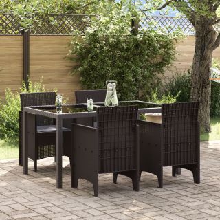 Aia Toolid Padjaga 4 tk Pruun Polü Rattan