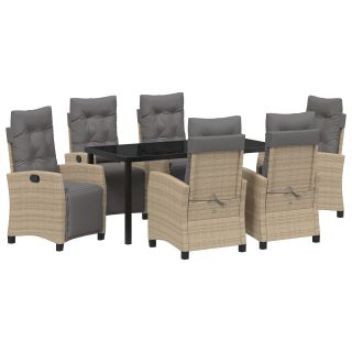 7-osaline aia einetoolide komplekt beež polü rattan