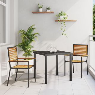 Kokkupandavad aiatoolid patjadega 2 tk Must polü rattan