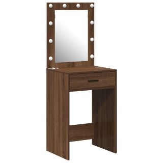 Tualettlaud LED-valgustitega Pruun Dubli 50x41x135 cm
