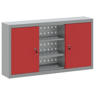 tööriistakapp seinale paigaldatav koos konksutahvliga punane 100x20x55 cm teras