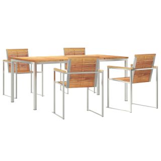 5-osaline Ai Einestamise Komplekt Kvaliteetsest Teak Puidust,Välitingimuste Einestamise Laud 180x90x75 cm Kvaliteetsest Teak Puidust