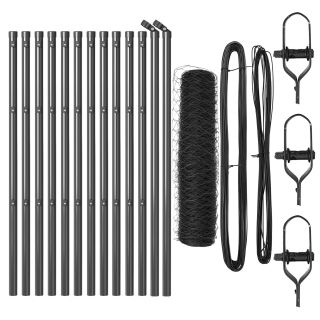 kuusnurkne aed Hall 0,4x25 m Teras,Aed postid 13 tk Hall Ø32 mm 80 cm Galvaniseeritud teras